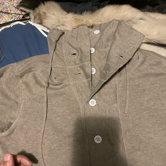 All Saints Taupe Hoodie Sweater - Picture 3 of 6